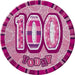6" Jumbo Badge 100 Today Pink Holographic Dot - Sweets 'n' Things