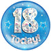 6" Jumbo Badge 18 Today Blue Holographic Cracked Ice - Sweets 'n' Things
