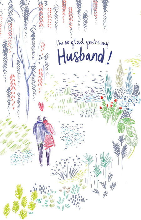 Birthday Husband Greeting Card From Artist's Notebook Traditional 629902 G642