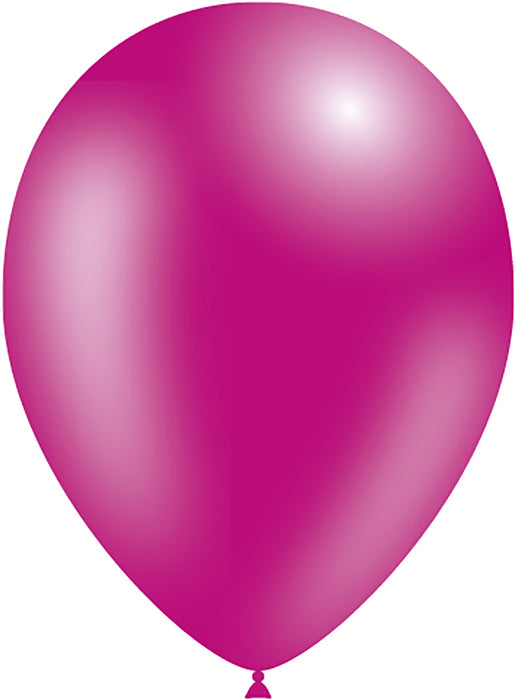Pink Magenta Metallic Latex Balloons - Optional Helium Filled