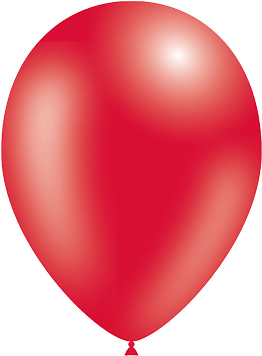 Red Metallic Latex Balloons - Optional Helium Filled