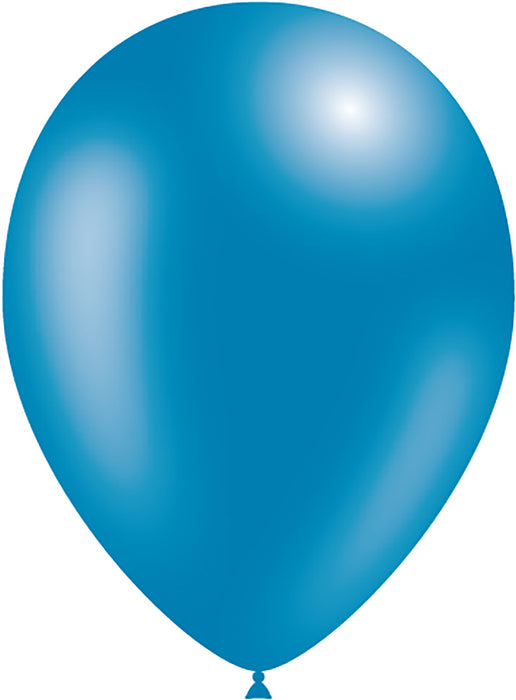 Metallic Blue Latex Balloons - Optional Helium Filled
