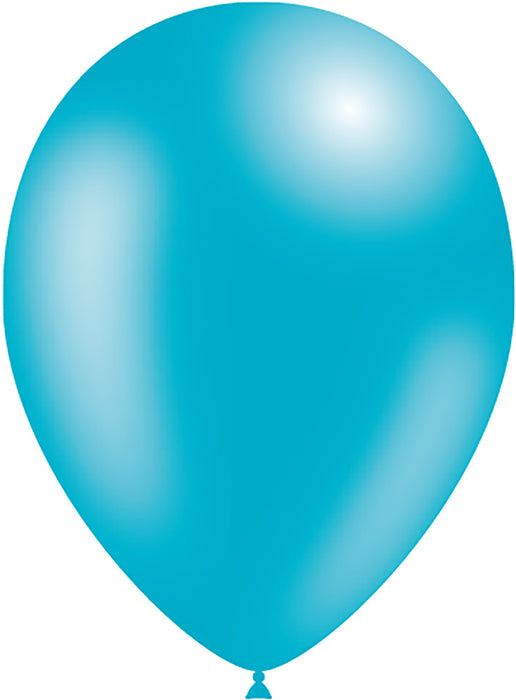 Metallic Turquoise Latex Balloons - Optional Helium Filled