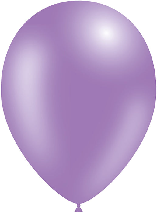 Metallic Lavender Latex Balloons - Optional Helium Filled
