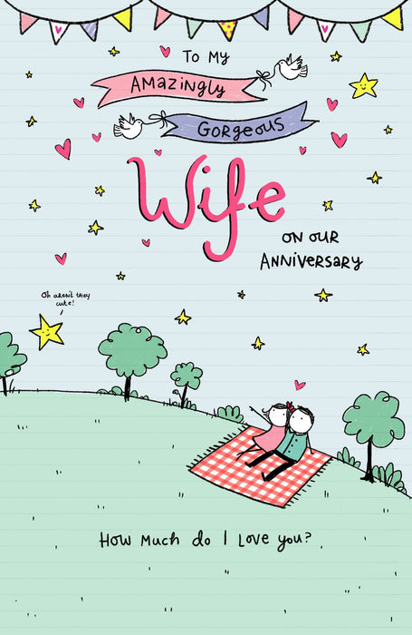 Anniv Wedd Wife Greeting Card From Oodles Of Doodles Contemporary 650069 B15179