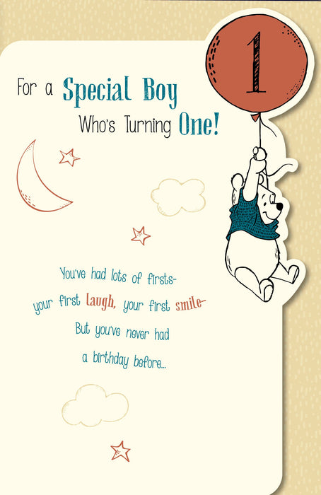 Birthday 1st Boy Greeting Card From Disney Winnie the Pooh Juvenile 655558 G15115