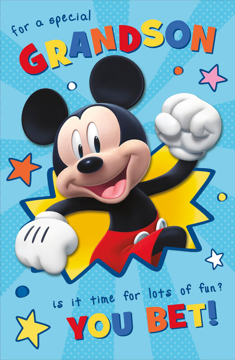 Birthday Grandson Greeting Card From Disney Mickey Mouse Juvenile 690928 F14109