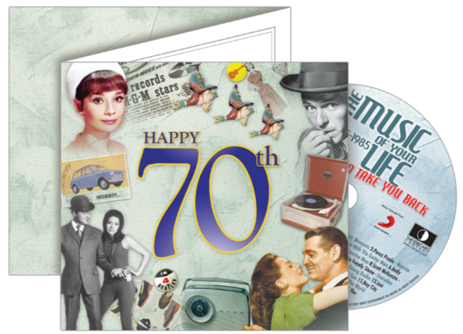 Happy 70th Birthday CD Music Greeting Card Special Year