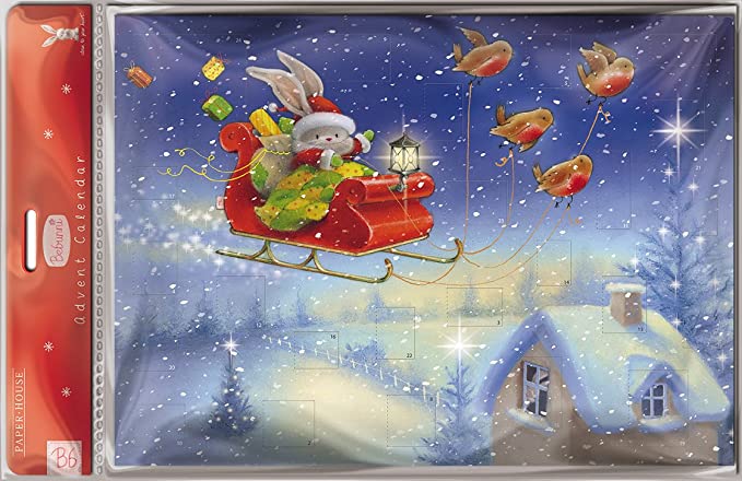 Christmas Bunny Delivering Gifts Advent Calendar