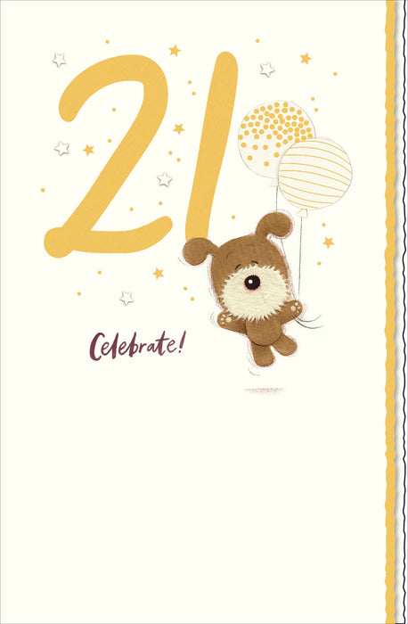 Birthday 21st Greeting Card From Lots of Woof Cute 734556 H966