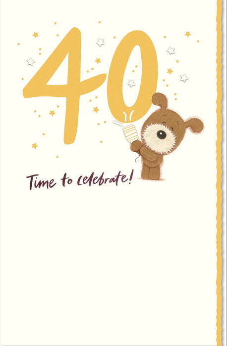 Birthday 40th Greeting Card From Lots of Woof Cute 735529 H1075