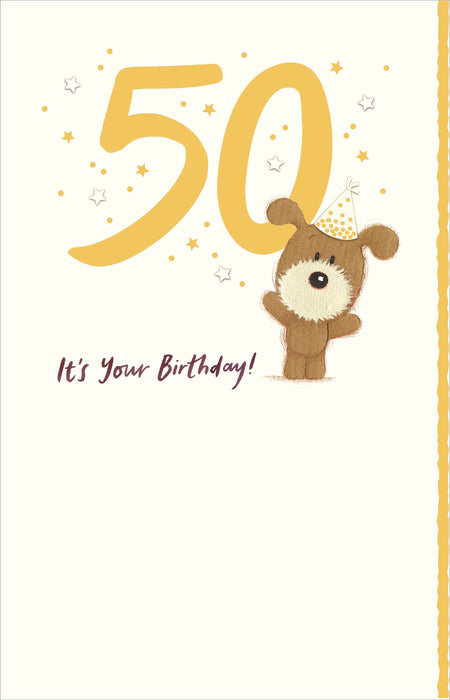 Birthday 50th Greeting Card From Lots of Woof Cute 735530 H861