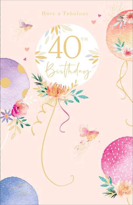 Birthday 40th Greeting Card From Gibson Core Line Conventional 736383 H14108