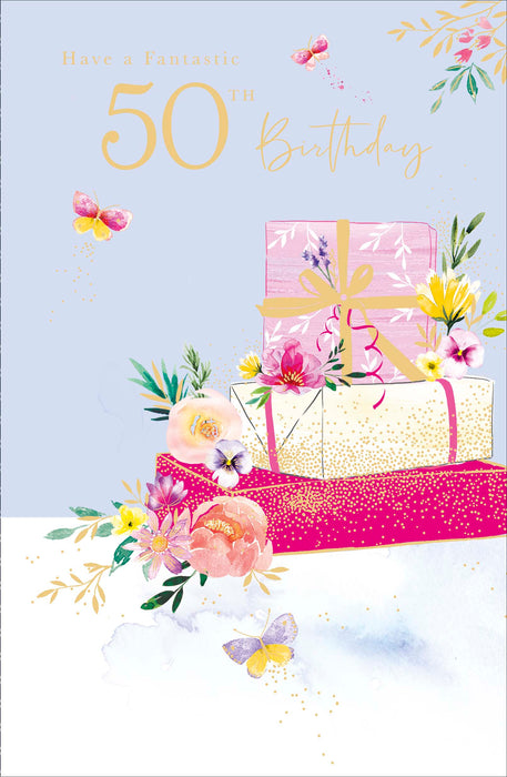 Birthday 50th Greeting Card From Gibson Core Line Conventional 736398 H969