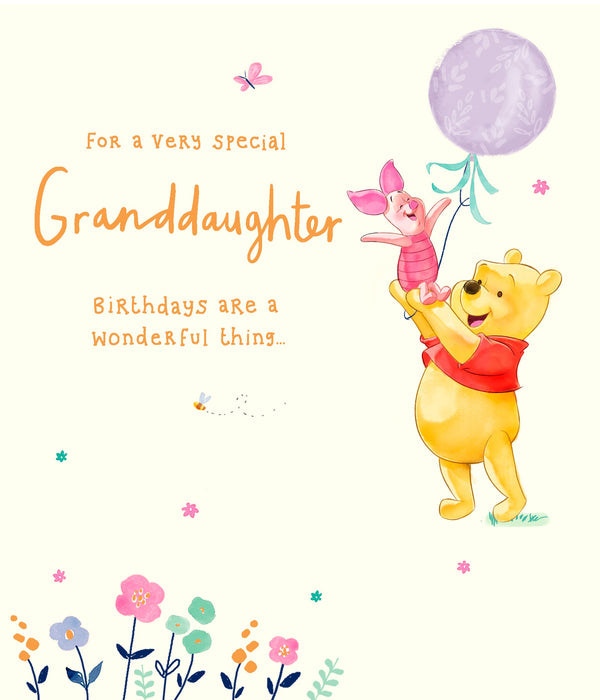 Birthday Granddaughter Greeting Card From Disney Winnie the Pooh Juvenile 738079 E316
