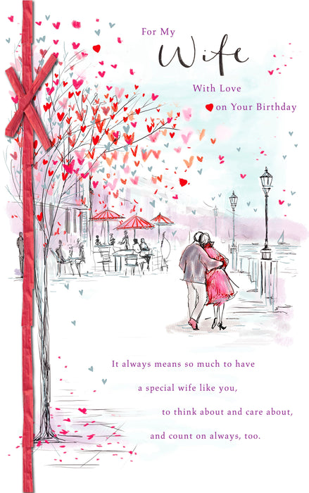 Birthday Wife Greeting Card From Artist's Notebook Traditional 738647 D1585