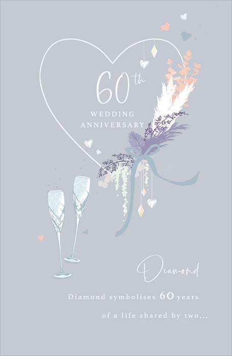 Anniv Wedd 60th Greeting Card From Gibson Core Line Conventional 740314 B18
