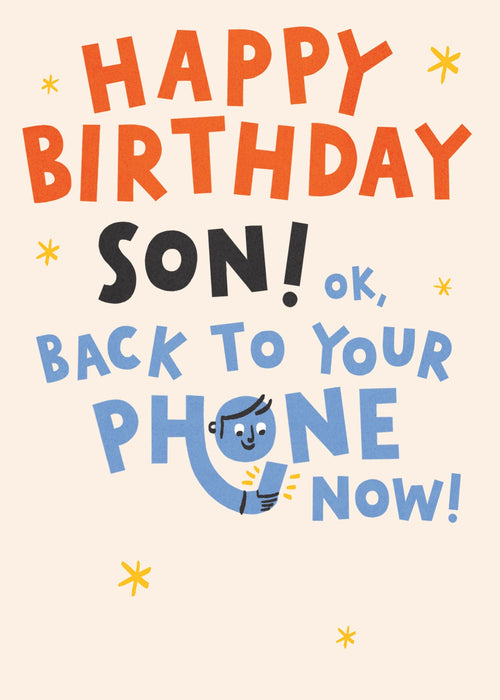 Birthday Son Greeting Card From Hanson Core Line Humour 746039 F535