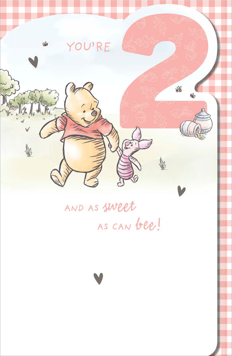 Birthday 2nd Girl Greeting Card From Disney Winnie the Pooh Juvenile 751249 G319