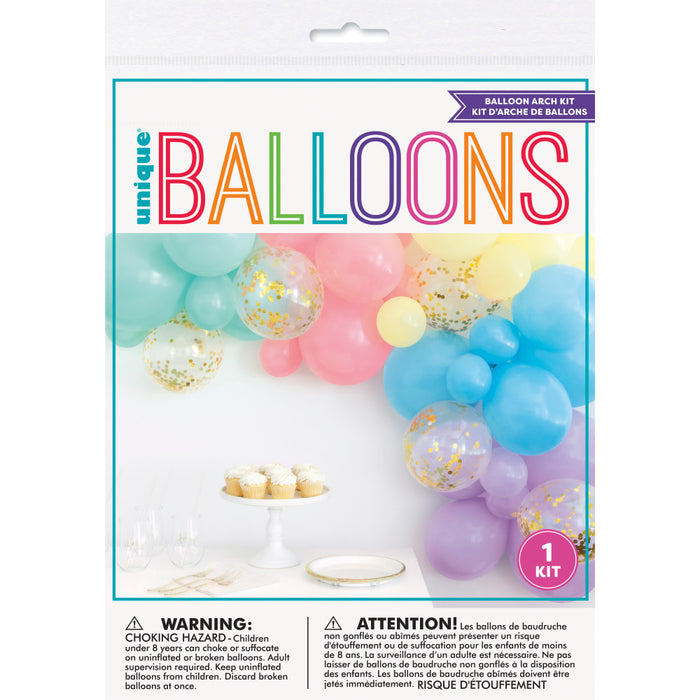 Balloon Arch Kit Foil Confetti and Pastel Colour Latex