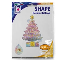 Opal Christmas Tree SuperShape Foil Balloon (Optional Helium Inflation)