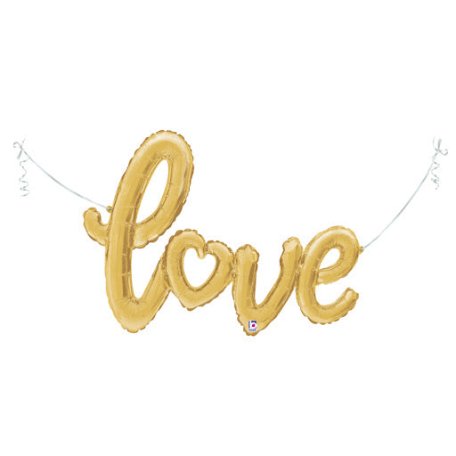 Love Script Foil Balloon – Gold (Air-Fill)