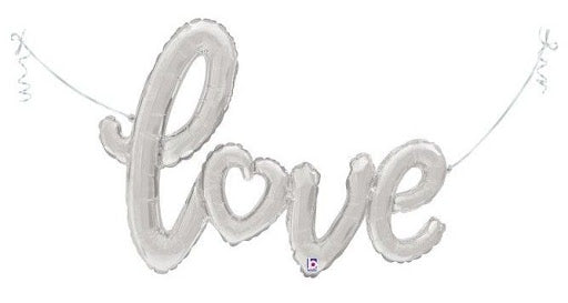 Love Script Foil Balloon – Silver (Air-Fill)
