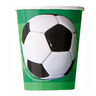 3D Football 9oz Paper Cups 8 Pack