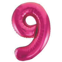 Pink Number 9 Giant Foil Helium Balloon 34" (Optional Helium Inflation)