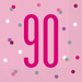 90th Birthday Glitz Pink Paper Napkins - Sweets 'n' Things