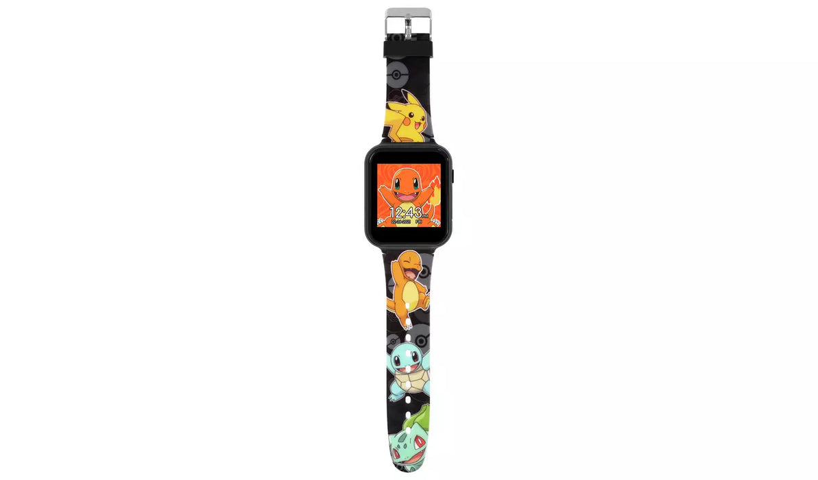 Pokemon Kid's Black Silicone Strap Smart Watch