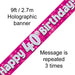9ft Banner Happy 40th Birthday Pink Holographic - Sweets 'n' Things