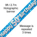 9ft Banner Happy 50th Birthday Blue Holographic - Sweets 'n' Things