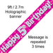 9ft Banner Happy 5th Birthday Pink holographic - Sweets 'n' Things