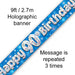 9ft Banner Happy 90th Birthday Blue Holographic - Sweets 'n' Things