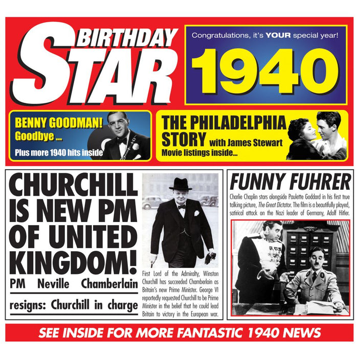 Birthday Star 1940 CD Music Greeting Card Special Year