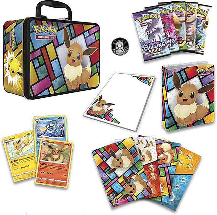 Pokemon 2021 Eevee Collector Chest - 3 Promo Cards - 5 Booster Packs