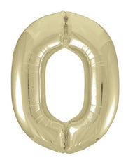 New Gold Number 0 Giant Foil Helium Balloon 34" (Optional Helium Inflation)