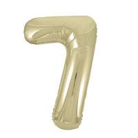 New Gold Number 7 Giant Foil Helium Balloon 34" (Optional Helium Inflation)