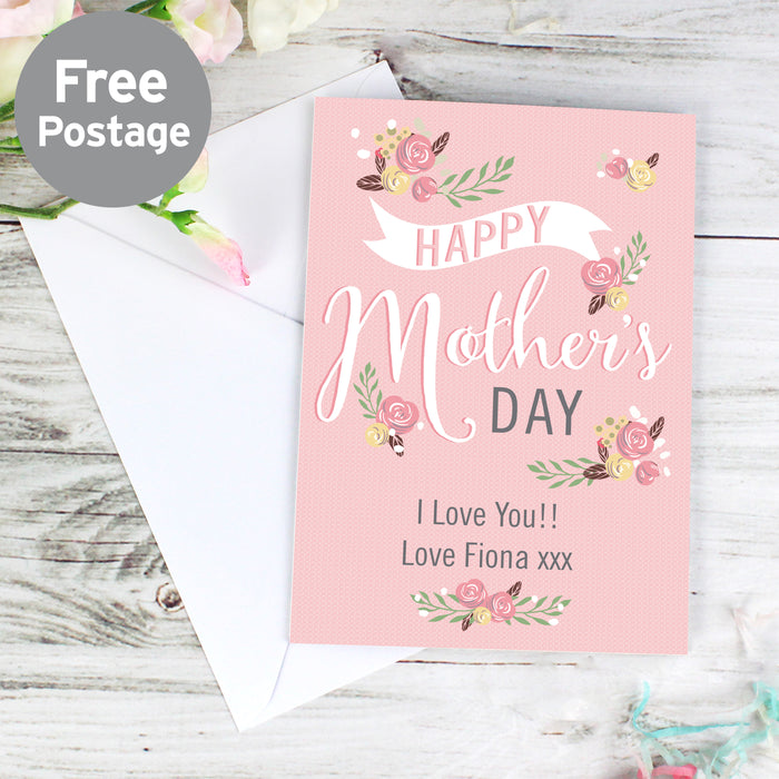 Personalised Mother's Day Greeting Card Floral Bouquet