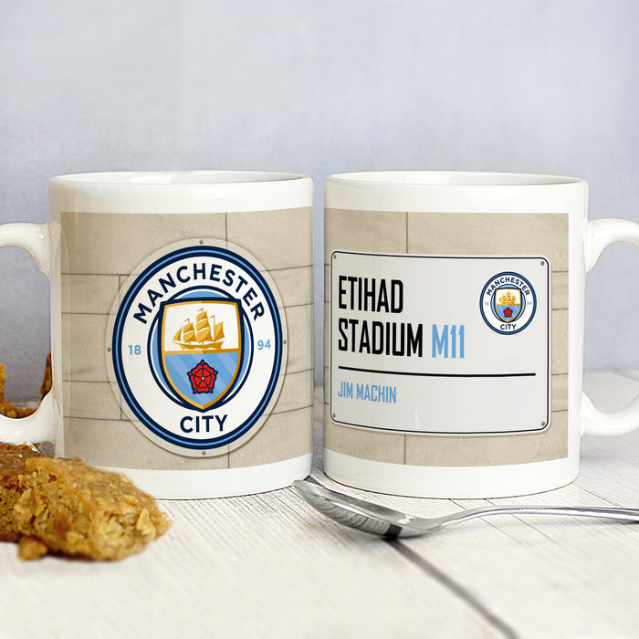 Personalised Mug Manchester City FC Street Sign