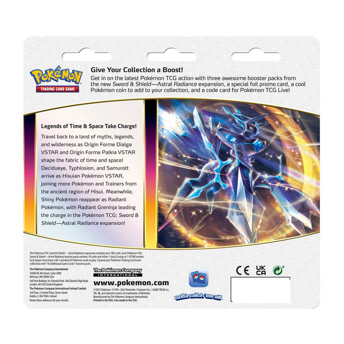 Pokémon TCG: Sword & Shield-Astral Radiance 3 Booster Packs, Coin and Promo Card