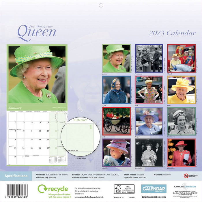 Her Majesty the Queen Square Wall Calendar 2023