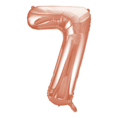 Rose Gold Number 7 Giant Foil Helium Balloon 34" (Optional Helium Inflation)