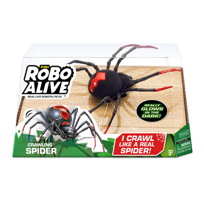 Crawling Spider Battery-Powered Robotic Toy, Black, One Size