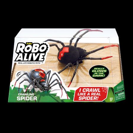 Crawling Spider Battery-Powered Robotic Toy, Black, One Size