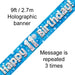 Banner Happy 11th Birthday Blue Holographic 9ft - Sweets 'n' Things