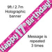 Banner Happy 17th Birthday Pink Holographic 9ft - Sweets 'n' Things