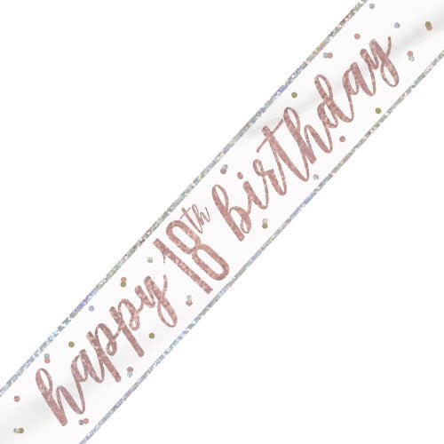 Banner Happy 18th Birthday Rose Gold Glitz - Sweets 'n' Things