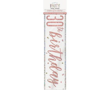 Banner Happy 30th Birthday Rose Gold Glitz
